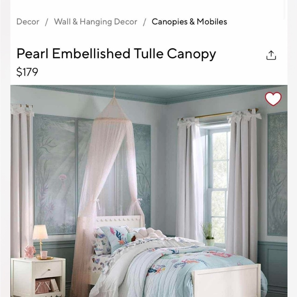 Pearl Embellished Tulle Canopy